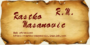 Rastko Mašanović vizit kartica